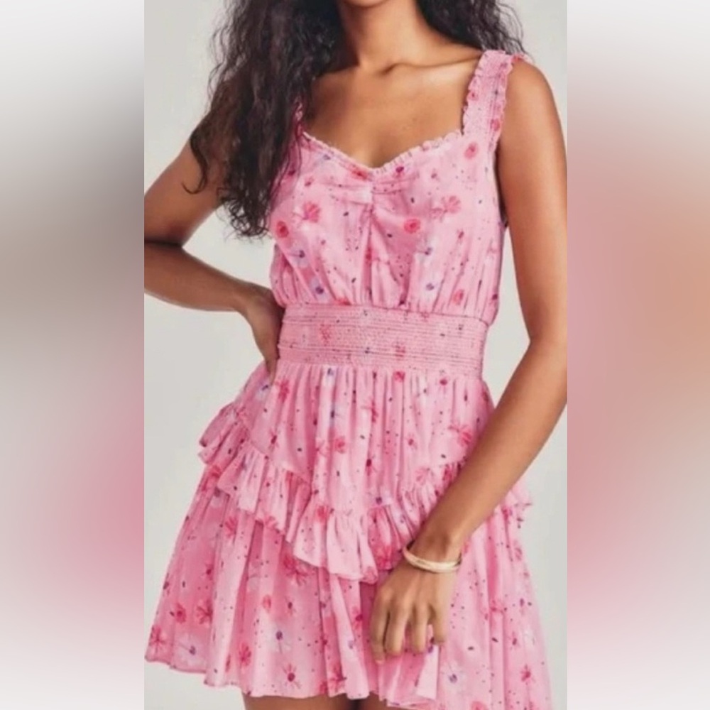 Pink Floral Sleeveless Dress